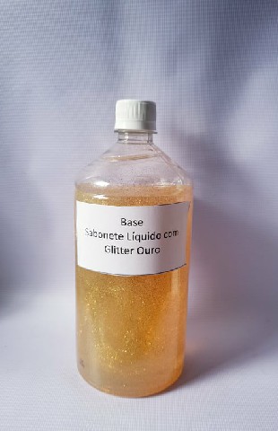 BAS0010 - BASE SABONETE LIQUIDO VEGANO GLITTER OURO 1L