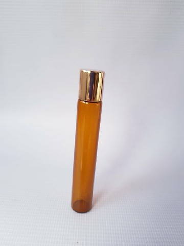 FLA0015 - FRS.ROLL ON VIDRO 10ML AMBAR TPA DOURADA