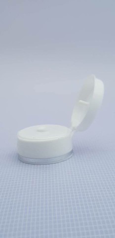 TFL0005 - TAMPA FLIP TOP 32MM BRANCA C/ FILETE PRATA